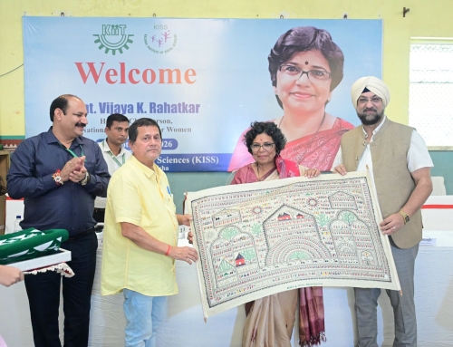 NCW Chairperson Vijaya Rahatkar Visits KISS, Urges Girl Students to Dream Big